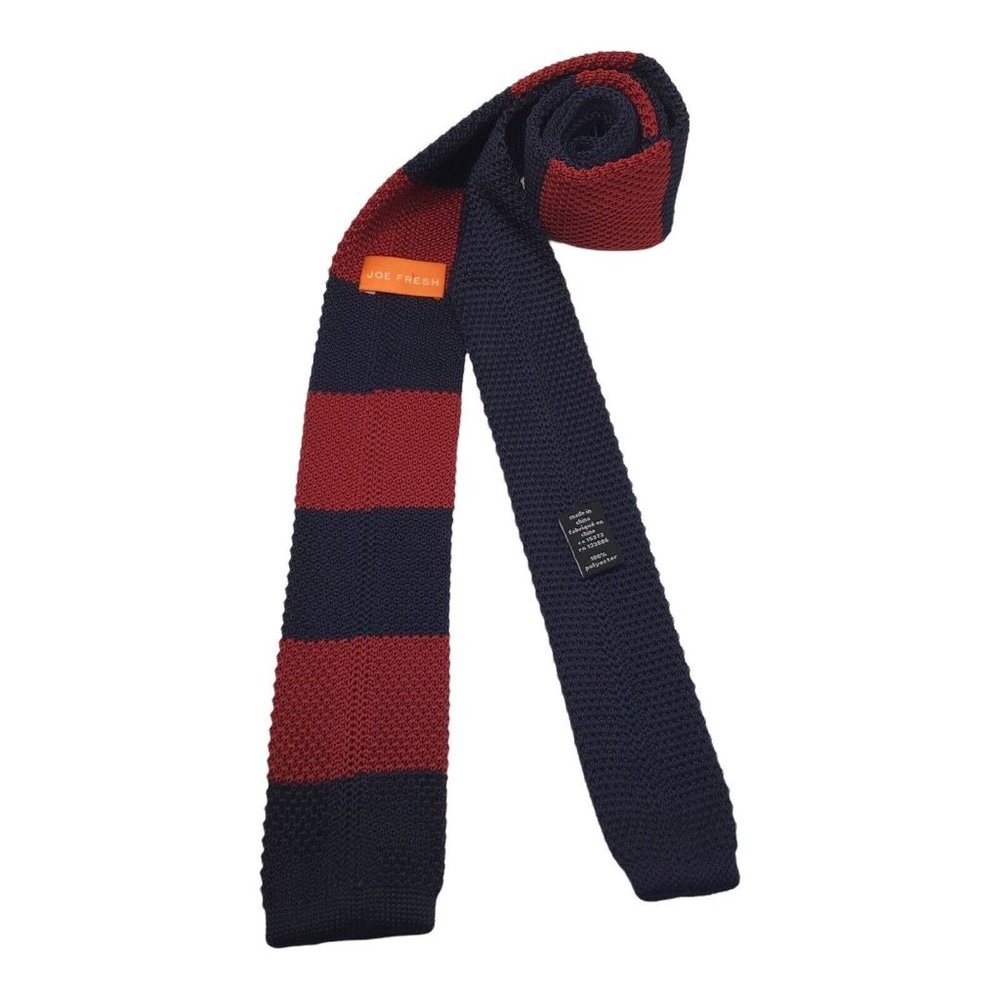 JOE FRESH Bicolored Horizontal Striped Polyester Tie 55"/ 2".1/4 EX COND